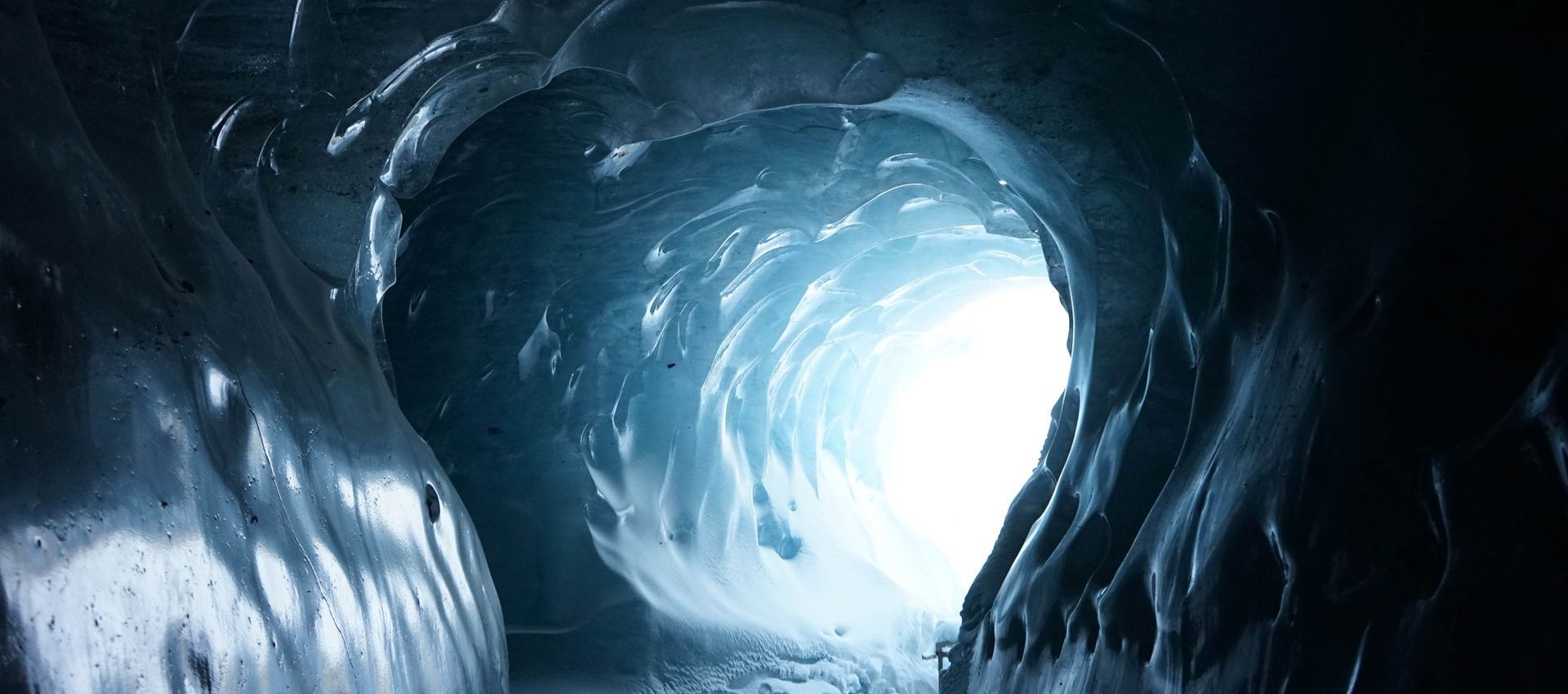 The beauty of the Vallee Blanche glacier cave is like something from a different world.