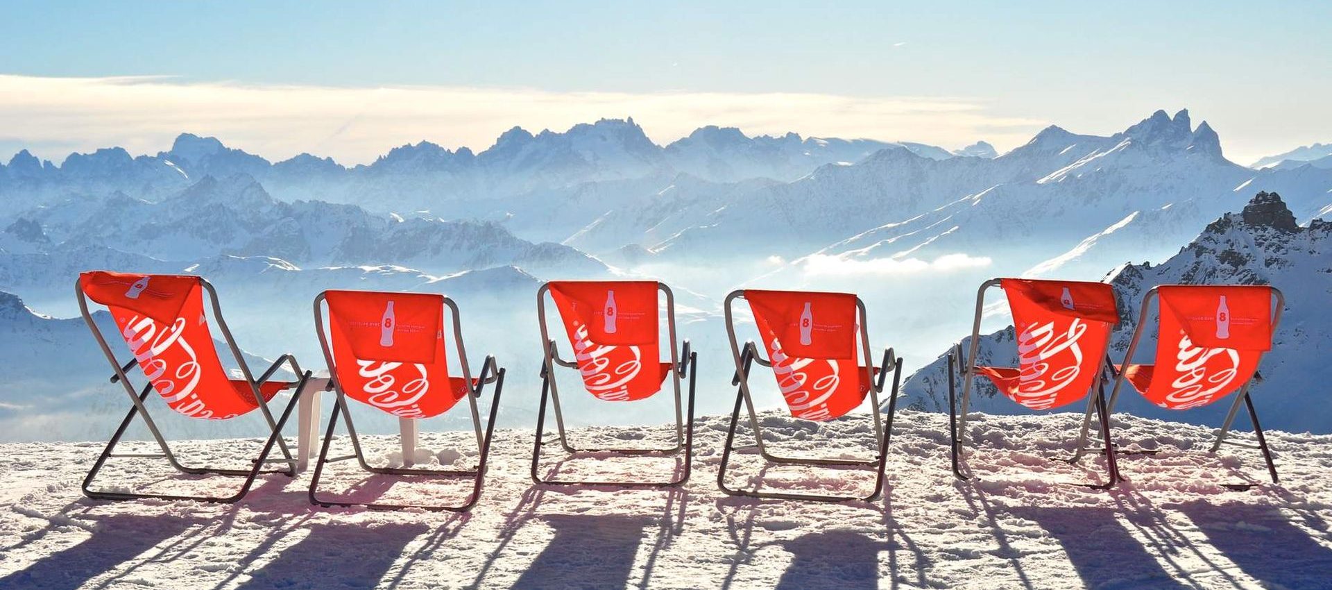 Welcoming sun beds on one of the many tops of Les 3 Vallées