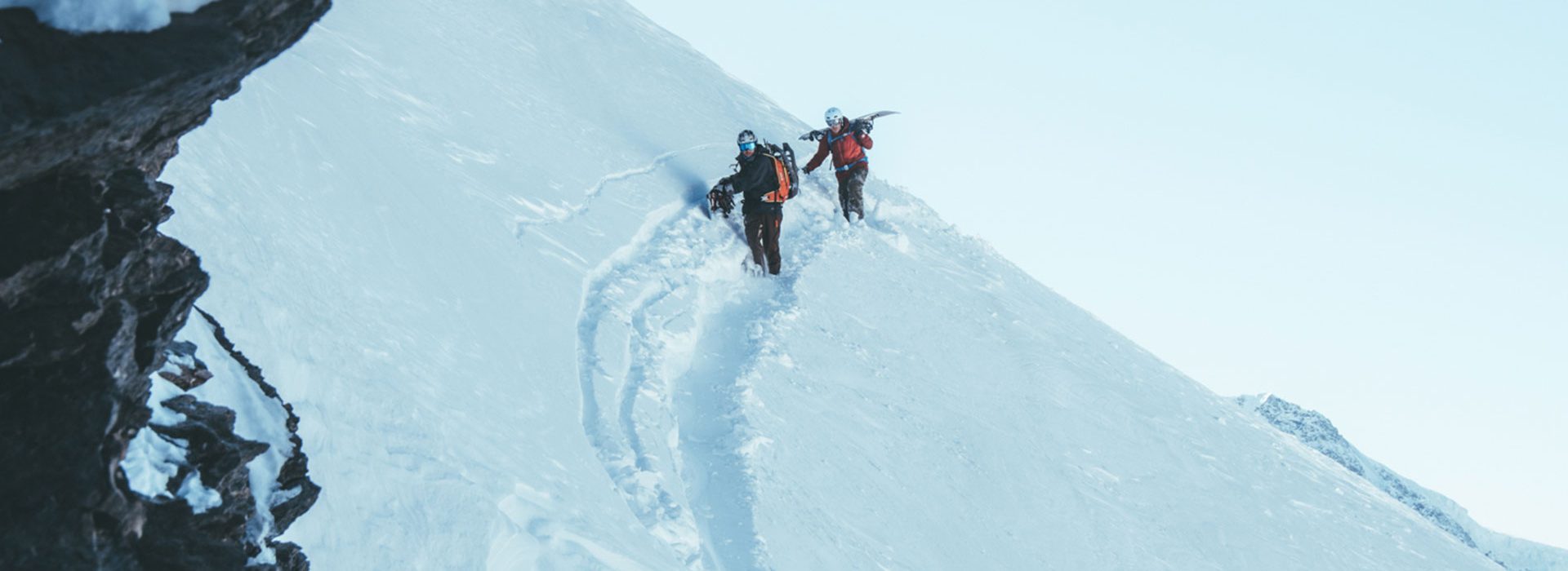 The best freeriding lines are not easy to reach but our guides will show us the way.