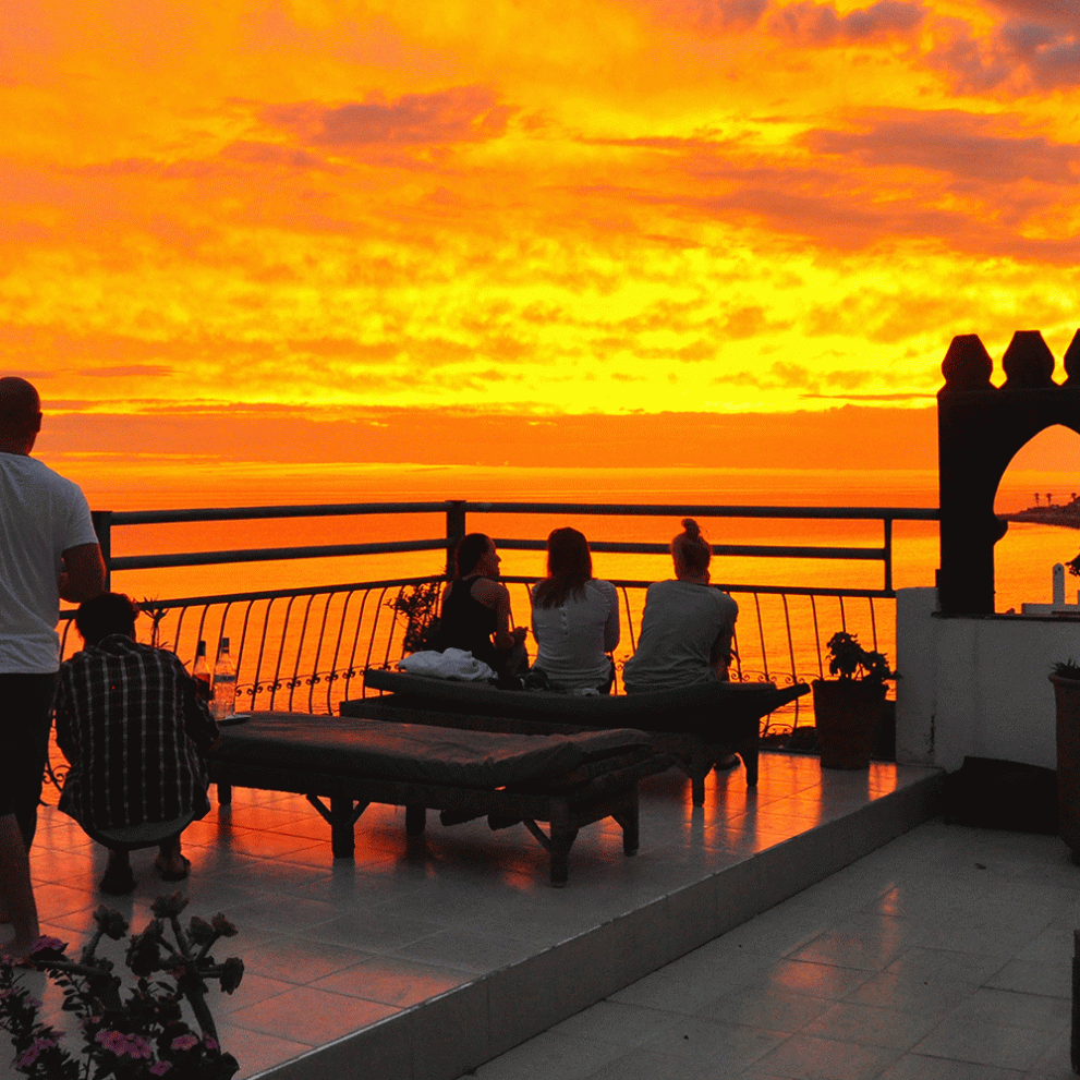 Watching crazy orange sunsets from our rooftop terrace will be one of the biggest highlights of the trip.