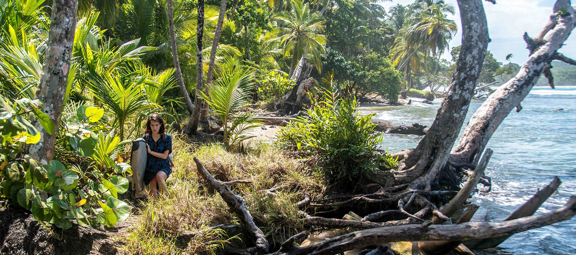 On Isla Bastimentos small trails through the jungle lead to perfect beach breaks.