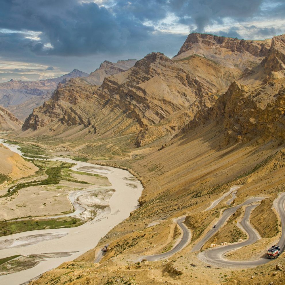 Follow the winding roads of the Indian Himalayas on a Royal Enfield motorcycle. Discover the lunar landscape while riding the world’s highest motorable roads above 5000 meters.
